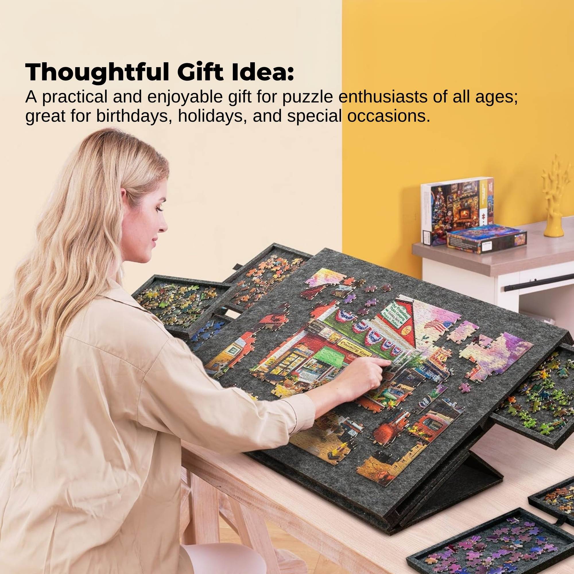 Social Hike Puzzle Felt Board 1500pcs - Folding Portable Stand Cover and Drawers