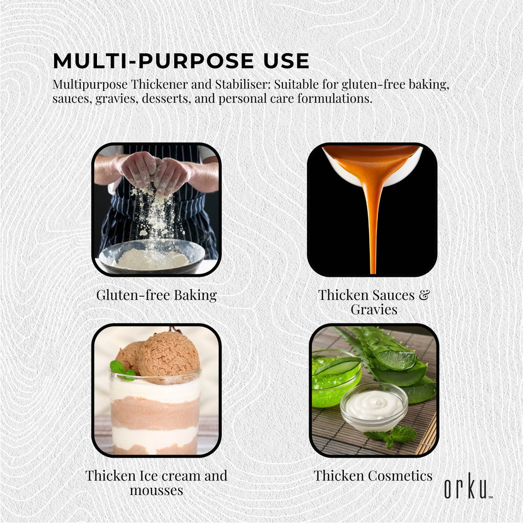 Orku 5Kg Xanthan Gum Thickener Pure Fine Powder 200 Mesh FCC E415 Food Additive
