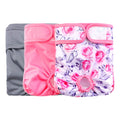 Rooster Farms Female Dog Diapers Medium 3Pk - Washable Reusable Nappy Hook/Loop