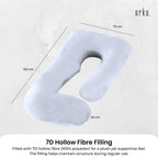 Orku Maternity Pregnancy Pillow - J-Shape Full Length for Side Sleepers Grey