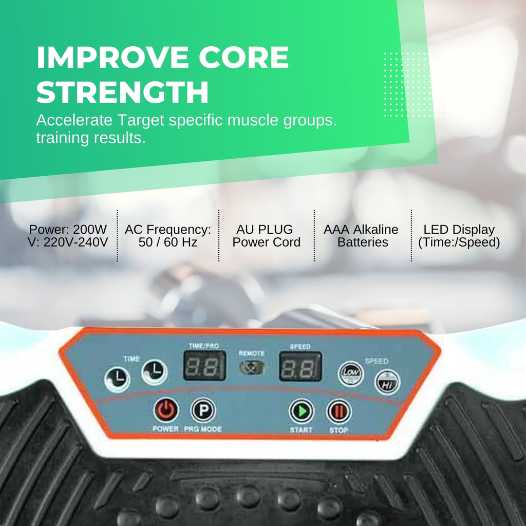 Social Hike White Vibration Machine Platform - Exercise Plate Whole Body Workout