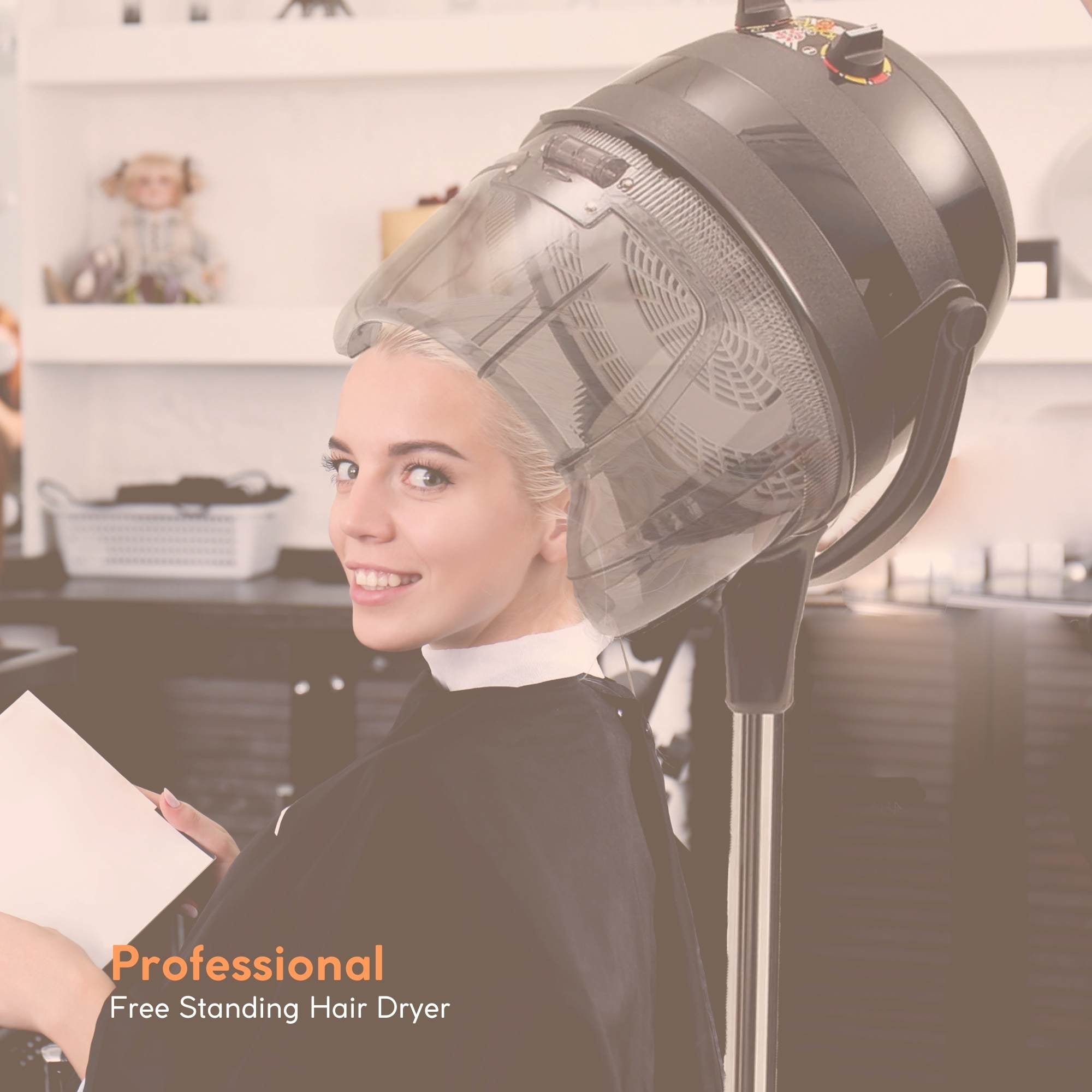 Ellie & Ruby Free Standing Hair Dryer Hood Bonnet Adjustable Salon Hairdryer