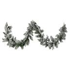 National Tree Company 274cm Pre Lit Snowy Stamford Spruce Battery Operated Christmas Garland w/LED Lights & Timer