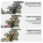 National Tree Company 274cm Pre Lit Snowy Stamford Spruce Battery Operated Christmas Garland w/LED Lights & Timer