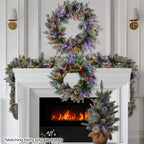 National Tree Company 274cm Pre Lit Snowy Stamford Spruce Battery Operated Christmas Garland w/LED Lights & Timer