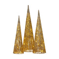 Christabelle 3pc Christmas Tree Indoor Outdoor Display Decoration LED Lights Front Yard Lawn Statue Ornament