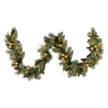 Christabelle 274cm Pre-lit Christmas Garland Gold Baubles Aa Battery Led Lights