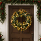 Christabelle 76cm Christmas Wreath Battery-operated Warm White Lights Xmas Decor