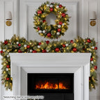 Christabelle 61cm Pre-lit Christmas Wreath Jingle Bells Battery-operated Baubles