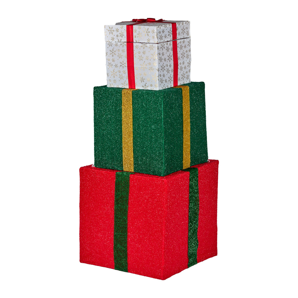 Christabelle 122cm Animated Present Stack Santa Led Lights Christmas Tree Decor