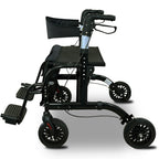 Orthonica Aluminium 2-in-1 Rollator Wheelchair with Foldable Frame – Black & Silver