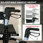 Orthonica Aluminium 2-in-1 Rollator Wheelchair with Foldable Frame – Black & Silver
