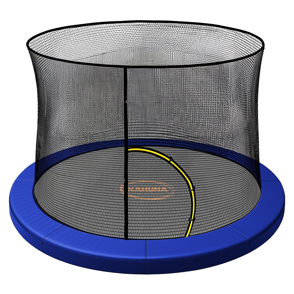 Kahuna 8ft Trampoline Pad and Net - Blue