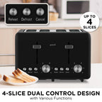 Pronti Silver Noir Collection 4 Slice Toaster and Kettle Bundle