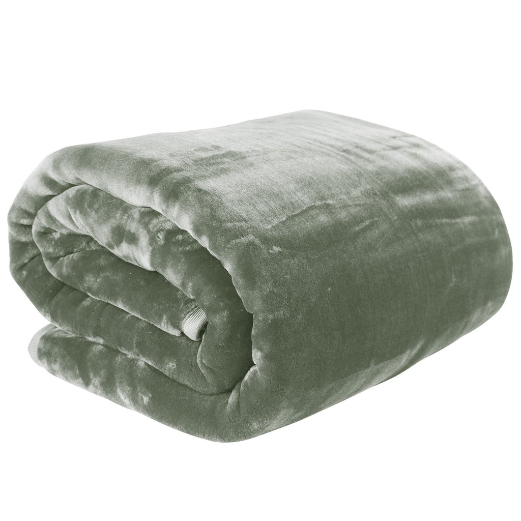 Laura Hill 600-GSM Mink Blanket Queen Size Double-Sided Soft Plush Bed Faux Throw Rug 220 X 240cm Sage