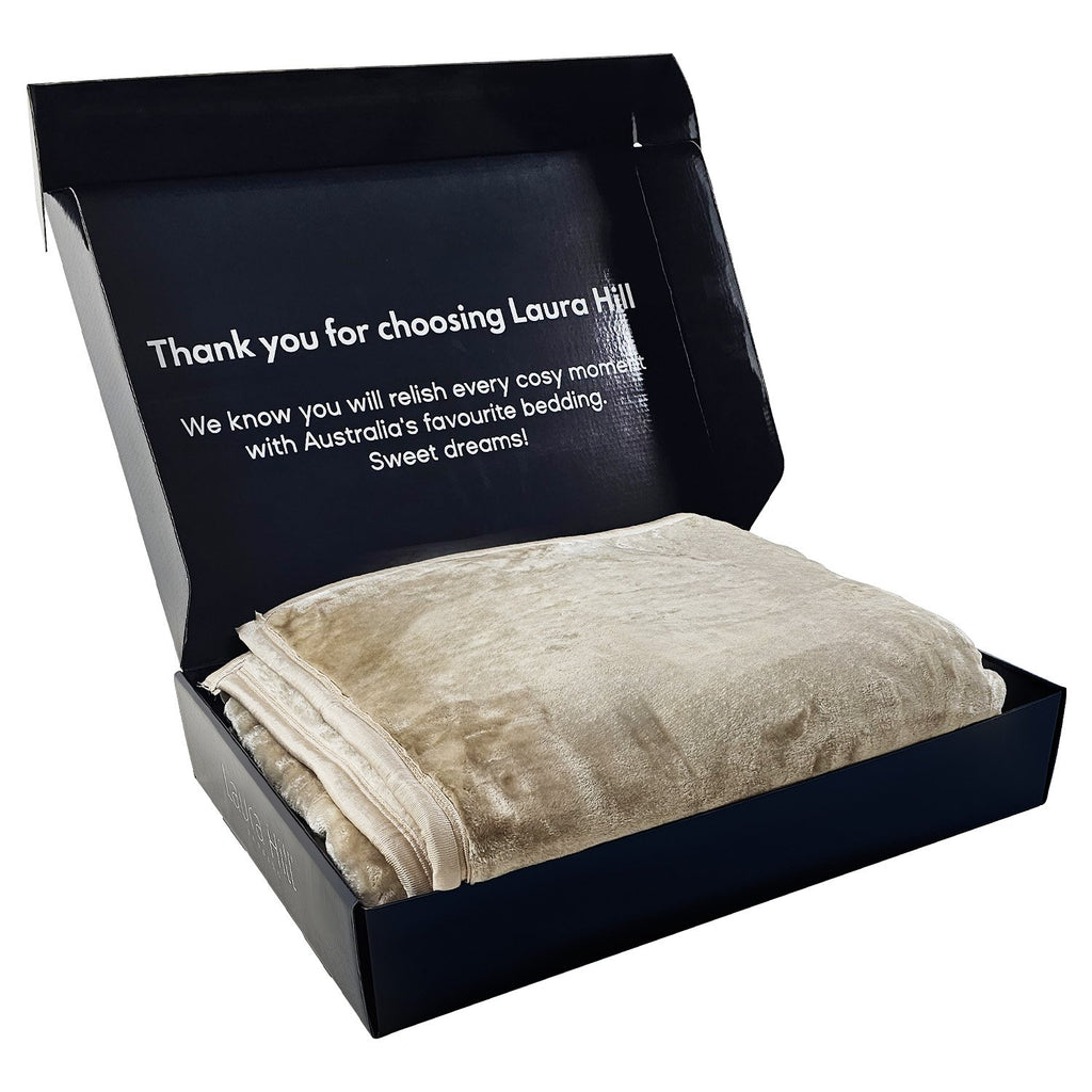 Laura Hill 600-GSM Mink Blanket Queen Size Double-Sided Soft Plush Bed Faux Throw Rug 220 X 240cm Sage