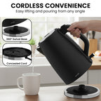 Pronti Breakfast Set with 1.25L Coffee Machine, Silver Noir Toaster & Kettle