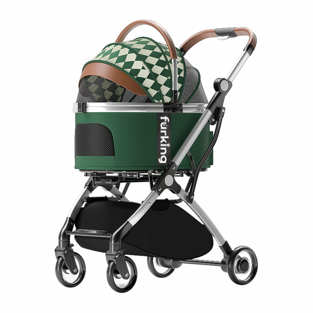 Fur King Lux Pet Pram / Stroller - Leopard