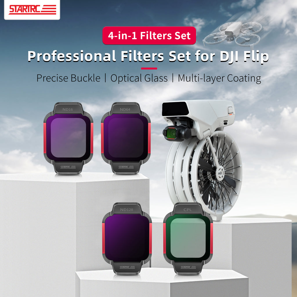 STARTRC ND/CPL Filter Set for DJI Flip Accessoriesï¼ŒND16/ND64/ND128/CPL Drone Lens Filters Set, Multi Coated HD Optical Glass 4 Pack