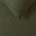 100% Linen Olive Quilt Cover Set Super King