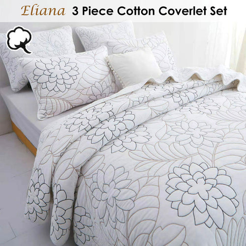 100% Cotton Coverlet Set Eliana Queen