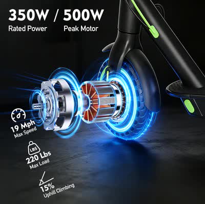 BUNA PRO Electric   Scooter   for   Adults, 500W Motor, 35KM/H, 40 KM Range, 10"   Pneumatic   Tires