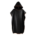 Adult Changing Robe Towel Bath Hooded Quick Dry Beach Towel Poncho Bathrobe - Grey