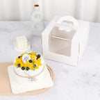 50pcs Portable Cake Boxes with Open Window for Birthday Party Cake Packaging - 8inch