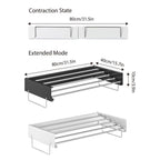 Foldable Wall Hanging Clothes Drying Rack Invisible Balcony Towel Laundry Rack - White