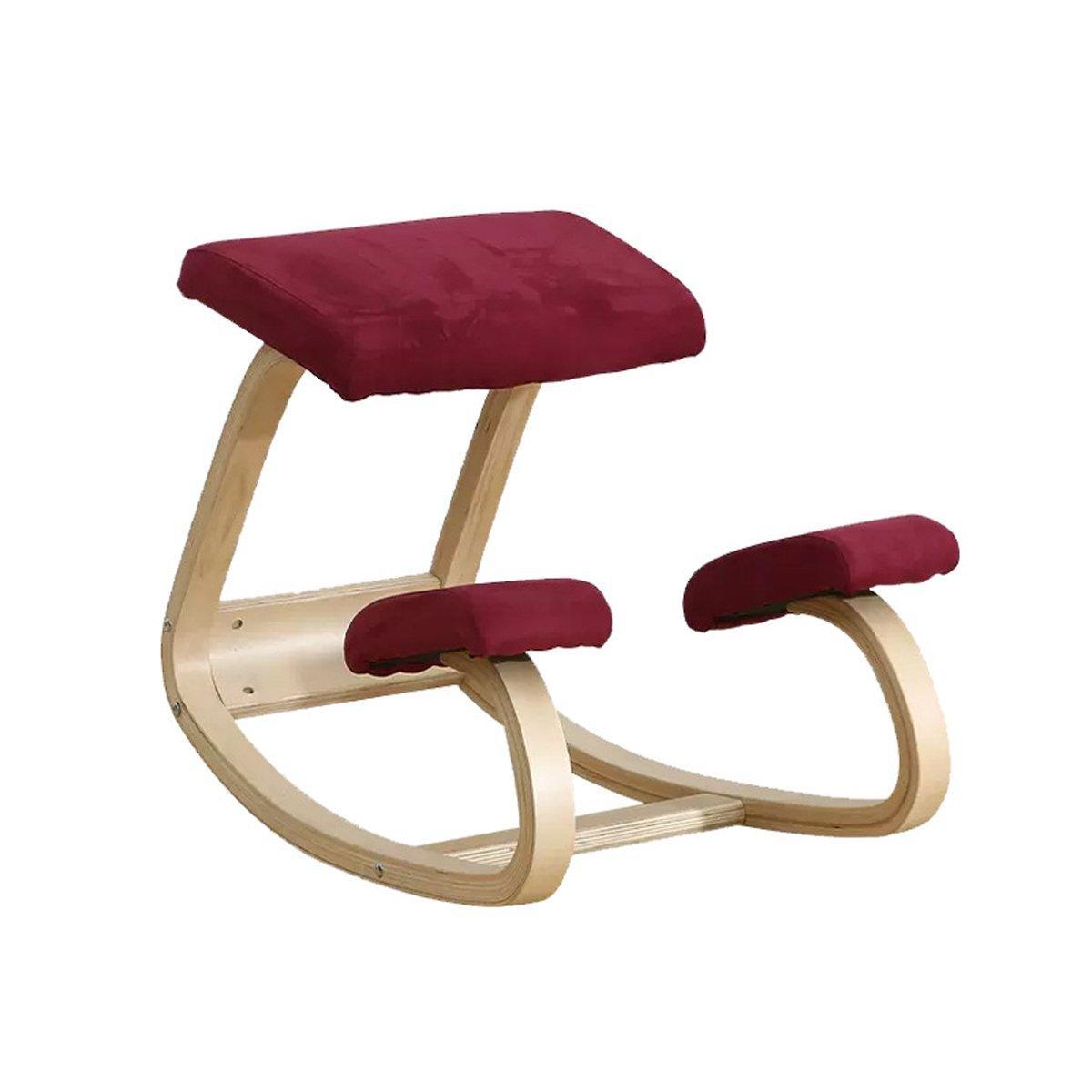 Ergonomic Kneeling Chair Rocking Office Desk Stool Upright Posture Support Seat - Beige