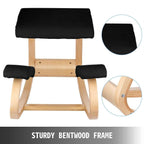 Ergonomic Kneeling Chair Rocking Office Desk Stool Upright Posture Support Seat - Wine Red