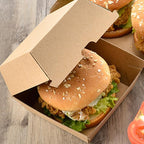 UP To 250PCS Cardboard Hot Dog Box - Brown Corrugated Kraft - Plain - CB2-250PCS