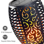 4pcs LED Solar Flickering Flame Torch Lights Outdoor Garden Path Landscape Lamps