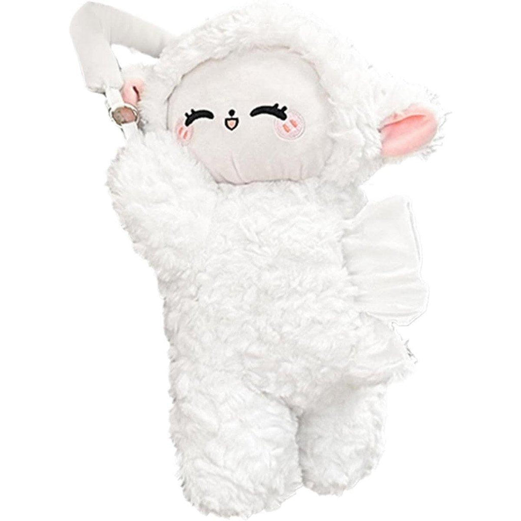 Car Tissue Box Multifunctional Hanging Drawer Box Cartoon Plush Sheep Design