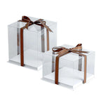 20 PCS Clear Treat Box Box Portable Cake Display Transparent Birthday Cake - 12 INCH(without ribbon)-Double
