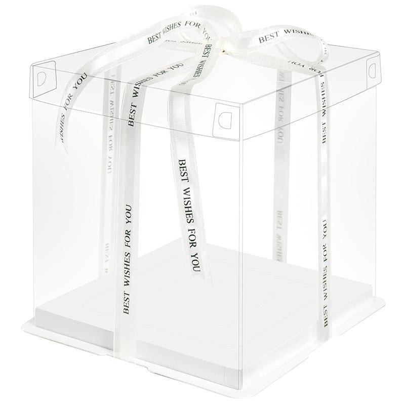 20 PCS Clear Treat Box Box Portable Cake Display Transparent Birthday Cake - 12 INCH(without ribbon)-Double