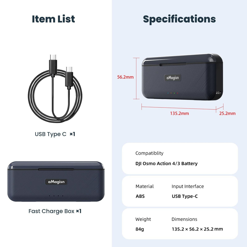 Fast Charge Charger for Sports Camera Accessories - Magisn