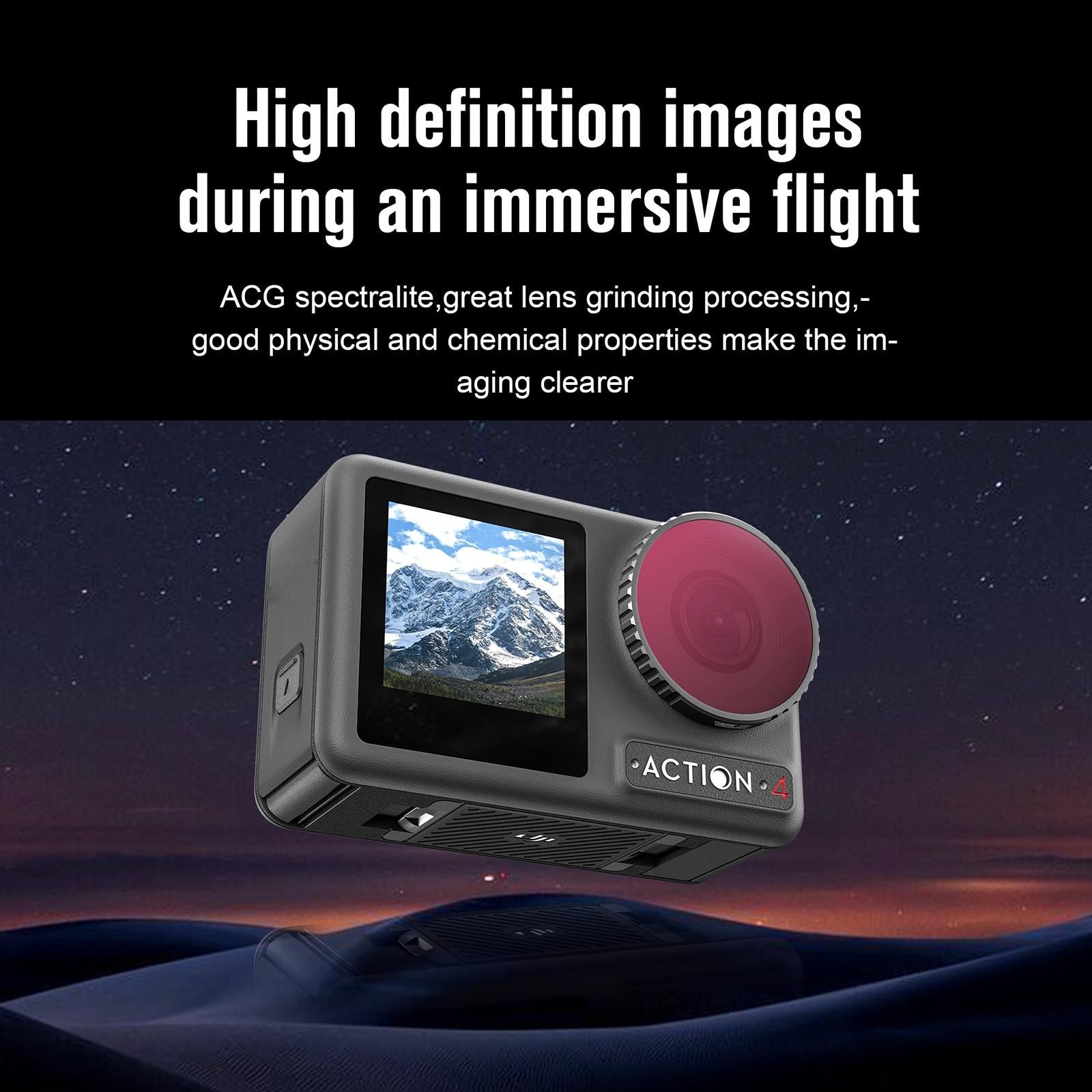 4-in-1 Lens Filter Set for Dji Action 4 - Nd8 Nd16 Nd32 Cpl