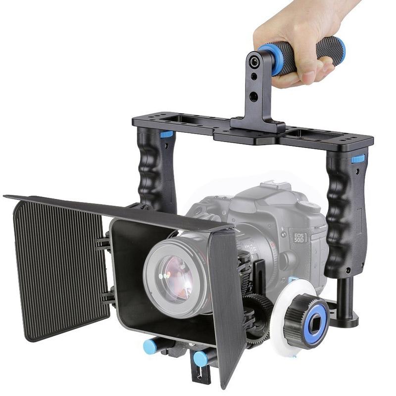 Large Handle Camera Cage & Matte Box Kit For Dslr / Video Camera