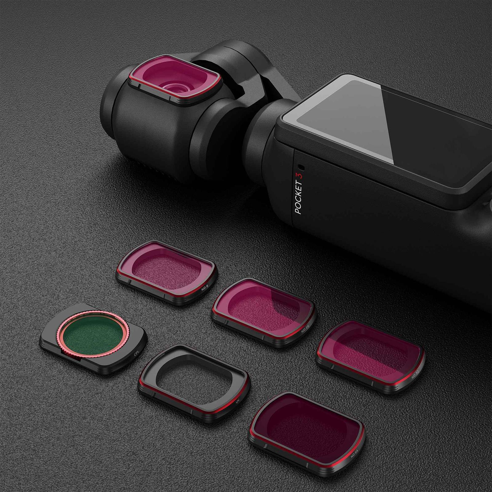 Complete Lens Filter Set for Dji Pocket 3 with Nd8-256 and Cpl