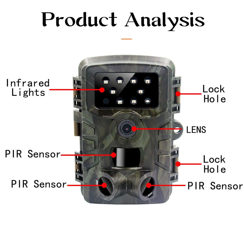 1080p Wildlife Hunting Camera with Night Vision for Outdoor Tracking