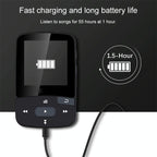 Sporty Bluetooth Mp3 Player 8Gb Clip Mini With Screen Fm Recording E Book Pedometer