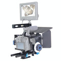 Video Camera Cage Stabilizer Kit With Matte Box & Follow Focus For Panasonic Lumix Dmc-Gh4 & G7 / Sony A7 Series