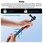3m Carbon Fiber Selfie Stick Monopod for Action Cameras - 1 / 4 Screw