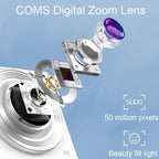 4k 8x Optical Zoom Telescopic Lens Digital Camera - White 2.88 Inch