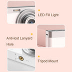 4k 8x Optical Zoom Telescopic Lens Digital Camera - White 2.88 Inch