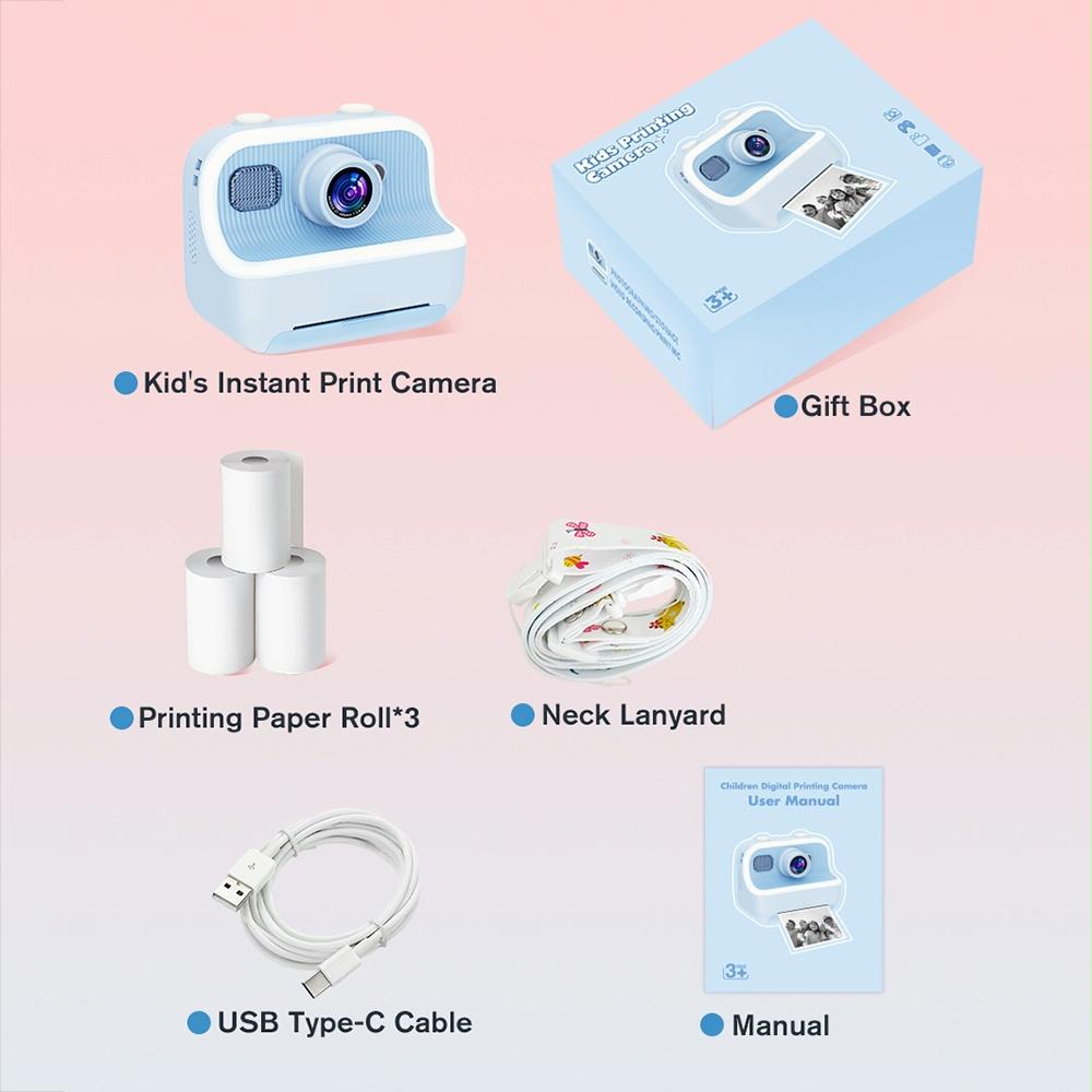 Blue Children'S Thermal Camera With Dual-Camera 1080P Hd 2400W Pixel 2.4-Inch Display - Pink