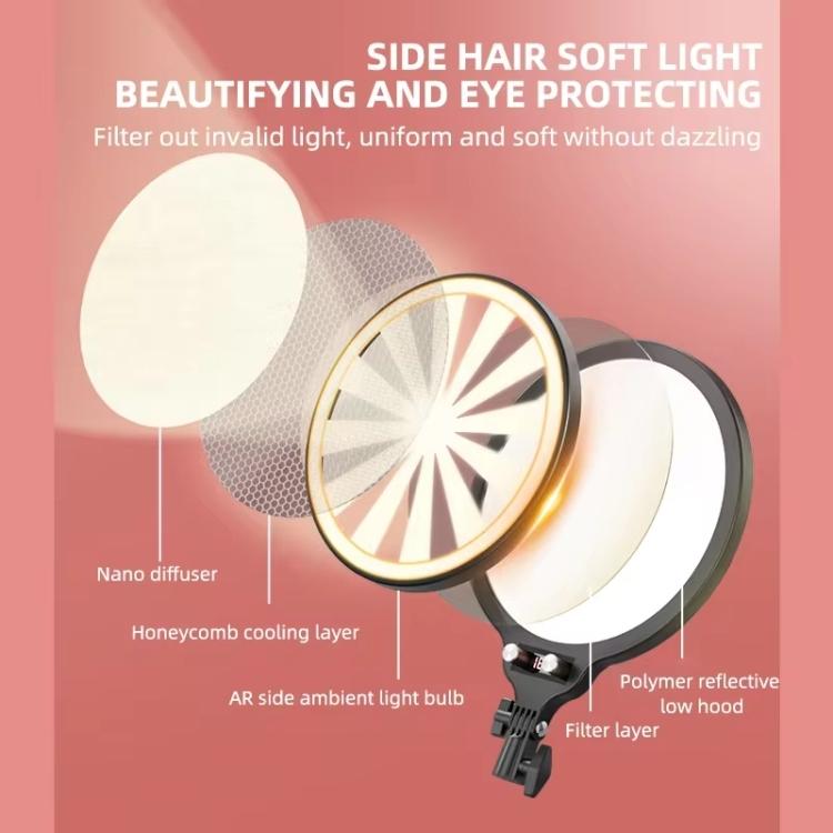 Full-screen 12.6 Selfie Ring Light Tripod Set - 210cm for Live Stream - 55Cm Bracket