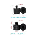 10-Piece Screw Adapter 3 / 8 Female To 1 / 4 Male - Black