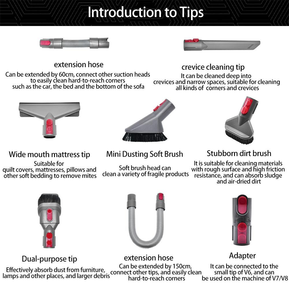 Versatile 5-in-1 Vacuum Attachments for Dyson v Series